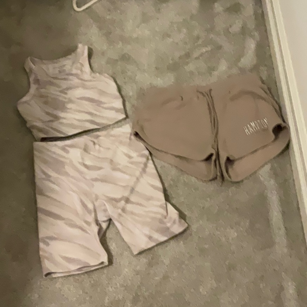 Hamilton Beige Zebra Pattern Activewear Set